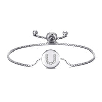 Initial Friendship Bracelet Letter U Created with Zircondia® Crystals