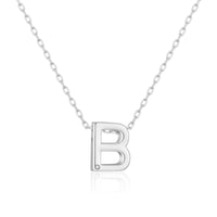 Initial Necklace Letter B Created with Zircondia® Crystals