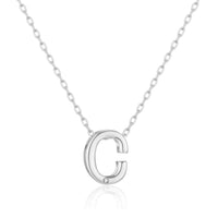 Initial Necklace Letter C Created with Zircondia® Crystals