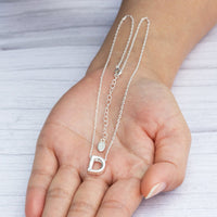 Initial Necklace Letter D Created with Zircondia® Crystals