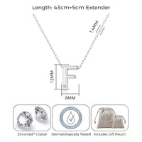 Initial Necklace Letter F Created with Zircondia® Crystals