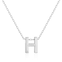 Initial Necklace Letter H Created with Zircondia® Crystals