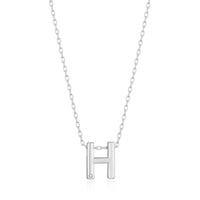 Initial Necklace Letter H Created with Zircondia® Crystals