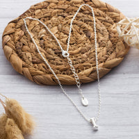 Initial Necklace Letter I Created with Zircondia® Crystals