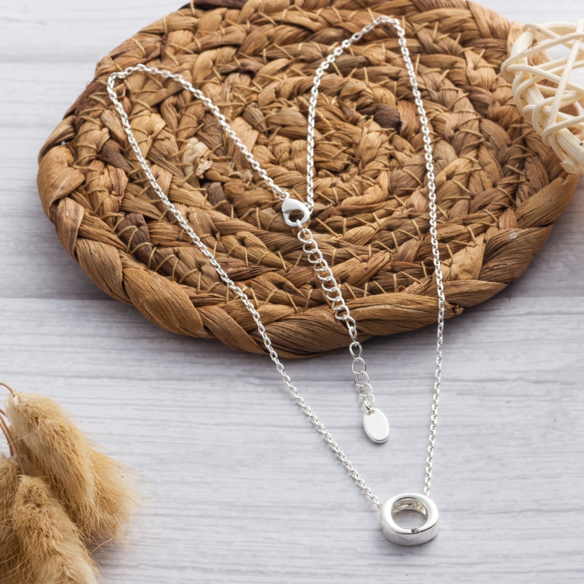 Initial Necklace Letter O Created with Zircondia® Crystals