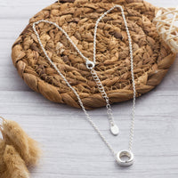 Initial Necklace Letter O Created with Zircondia® Crystals