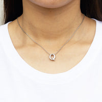 Initial Necklace Letter Q Created with Zircondia® Crystals