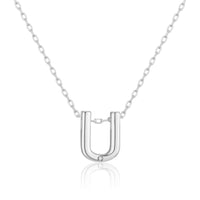 Initial Necklace Letter U Created with Zircondia® Crystals
