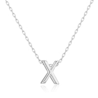 Initial Necklace Letter X Created with Zircondia® Crystals
