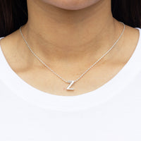 Initial Necklace Letter Z Created with Zircondia® Crystals