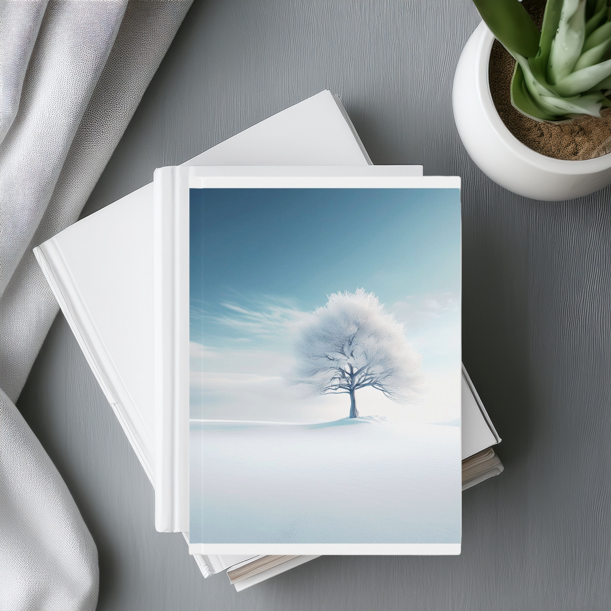 Winter Calm A5 Hardcover Journal – Peaceful Snow Landscape Notebook for Daily Writing