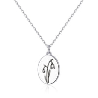January Birth Flower Snowdrop Necklace with Card