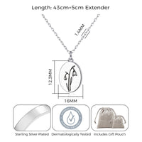 January Birth Flower Snowdrop Necklace with Card