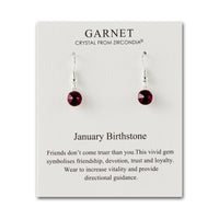 January Birthstone Drop Earrings Created with Garnet Zircondia® Crystals
