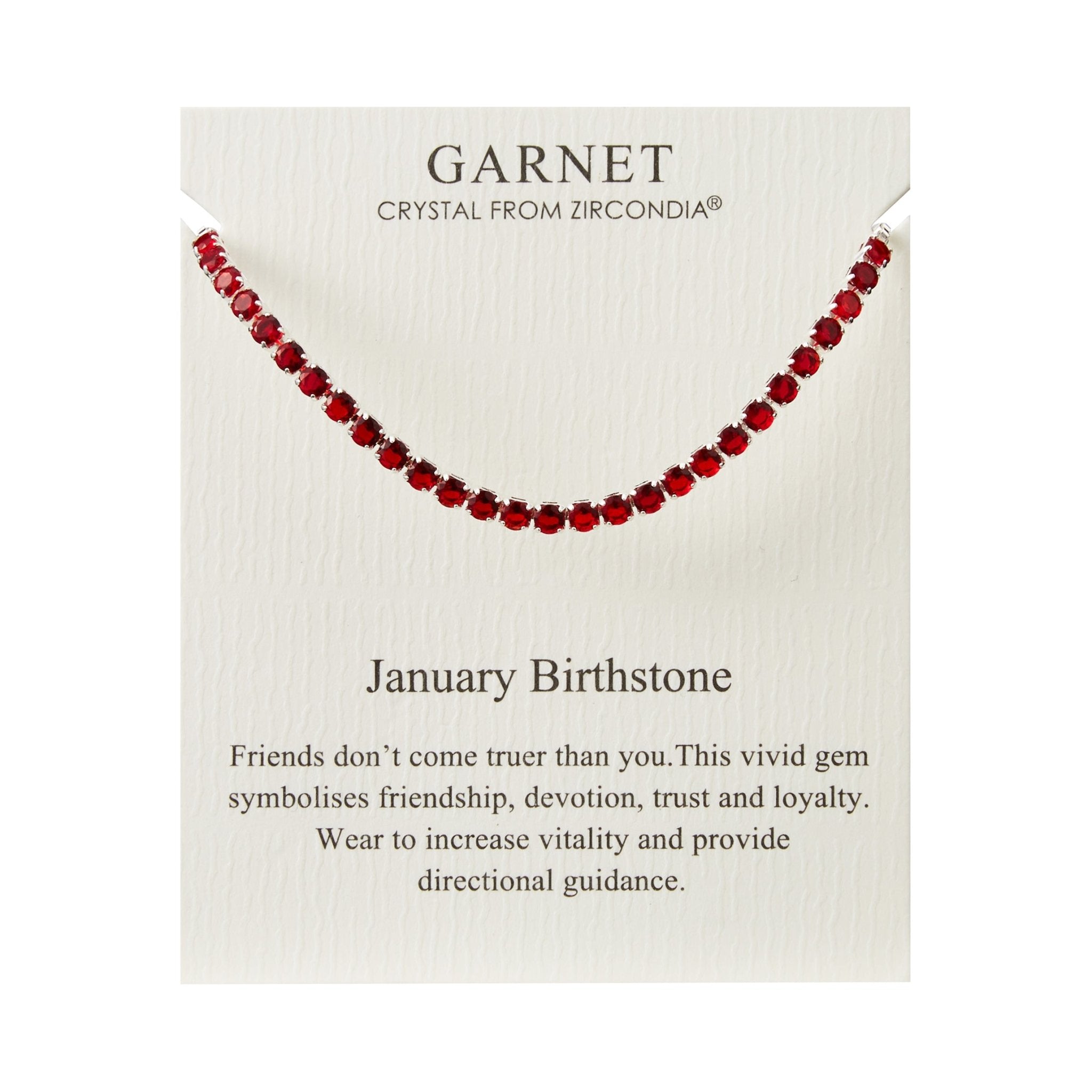 January Birthstone Friendship Bracelet with Garnet Zircondia® Crystals