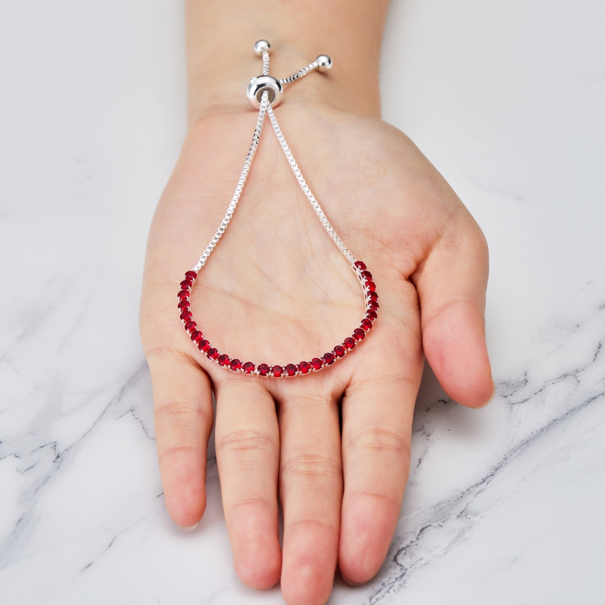 January Birthstone Friendship Bracelet with Garnet Zircondia® Crystals