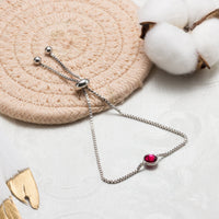 January (Garnet) Birthstone Bracelet Created with Zircondia® Crystals