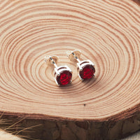 January (Garnet) Birthstone Earrings Created with Zircondia® Crystals