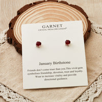 January (Garnet) Birthstone Earrings Created with Zircondia® Crystals