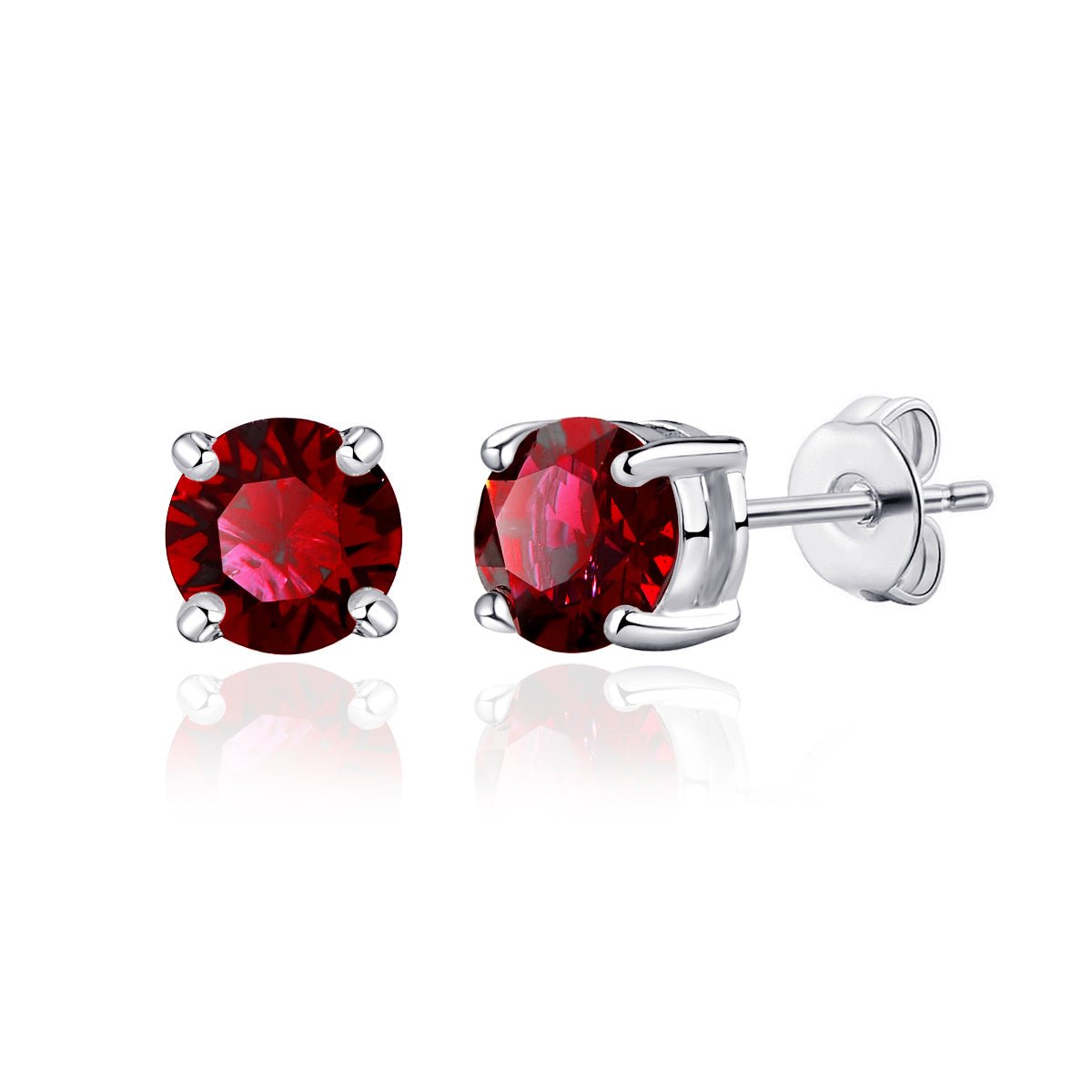 January (Garnet) Birthstone Earrings Created with Zircondia® Crystals