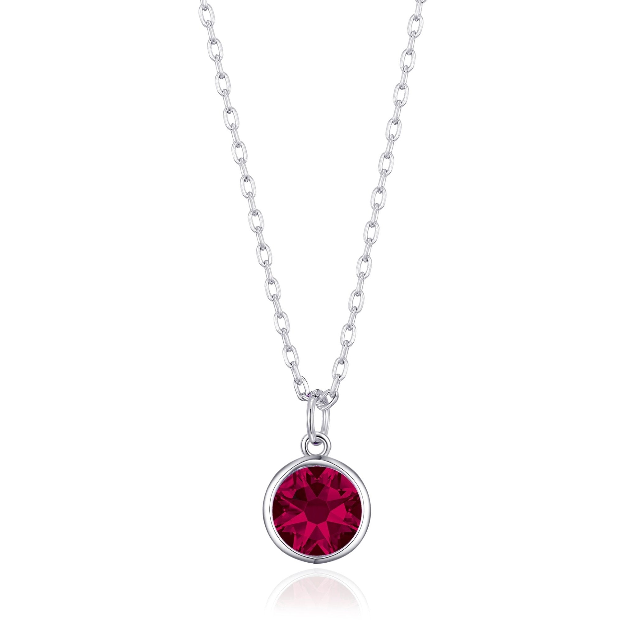 January (Garnet) Birthstone Necklace Created with Zircondia® Crystals