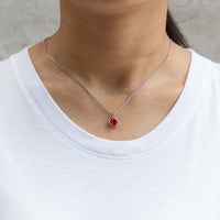 January (Garnet) Birthstone Necklace & Drop Earrings Set Created with Zircondia® Crystals