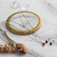 January (Garnet) Birthstone Necklace & Earrings Set Created with Zircondia® Crystals