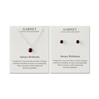 January (Garnet) Birthstone Necklace & Earrings Set Created with Zircondia® Crystals