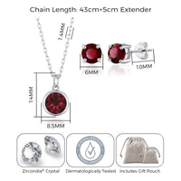 January (Garnet) Birthstone Necklace & Earrings Set Created with Zircondia® Crystals