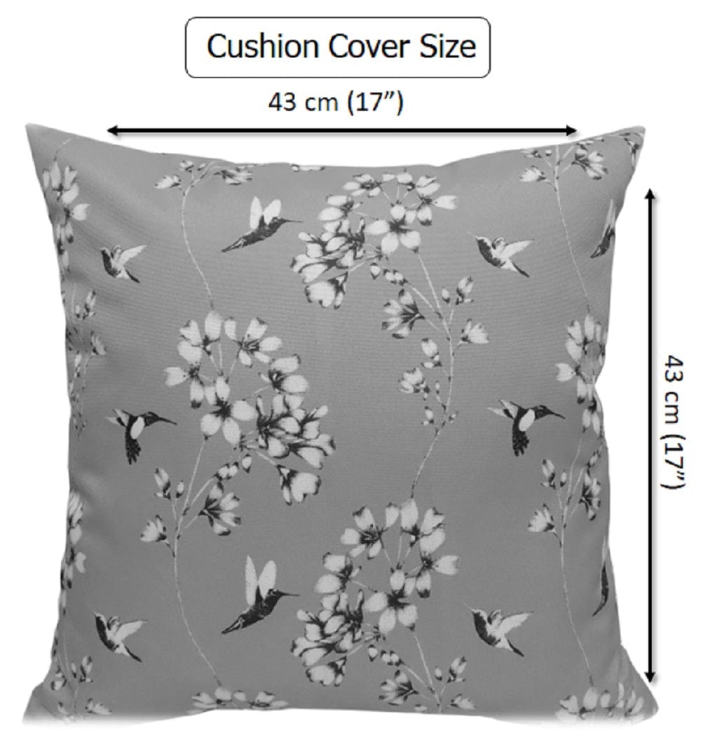 Jardin Silver Waterproof Outdoor and Indoor Cushions 17x17 Inch Weather-Resistant Patio Garden Balcony Seating Premium Hollow-Fibre Decorative Pillows by OLIVIA ROCCO