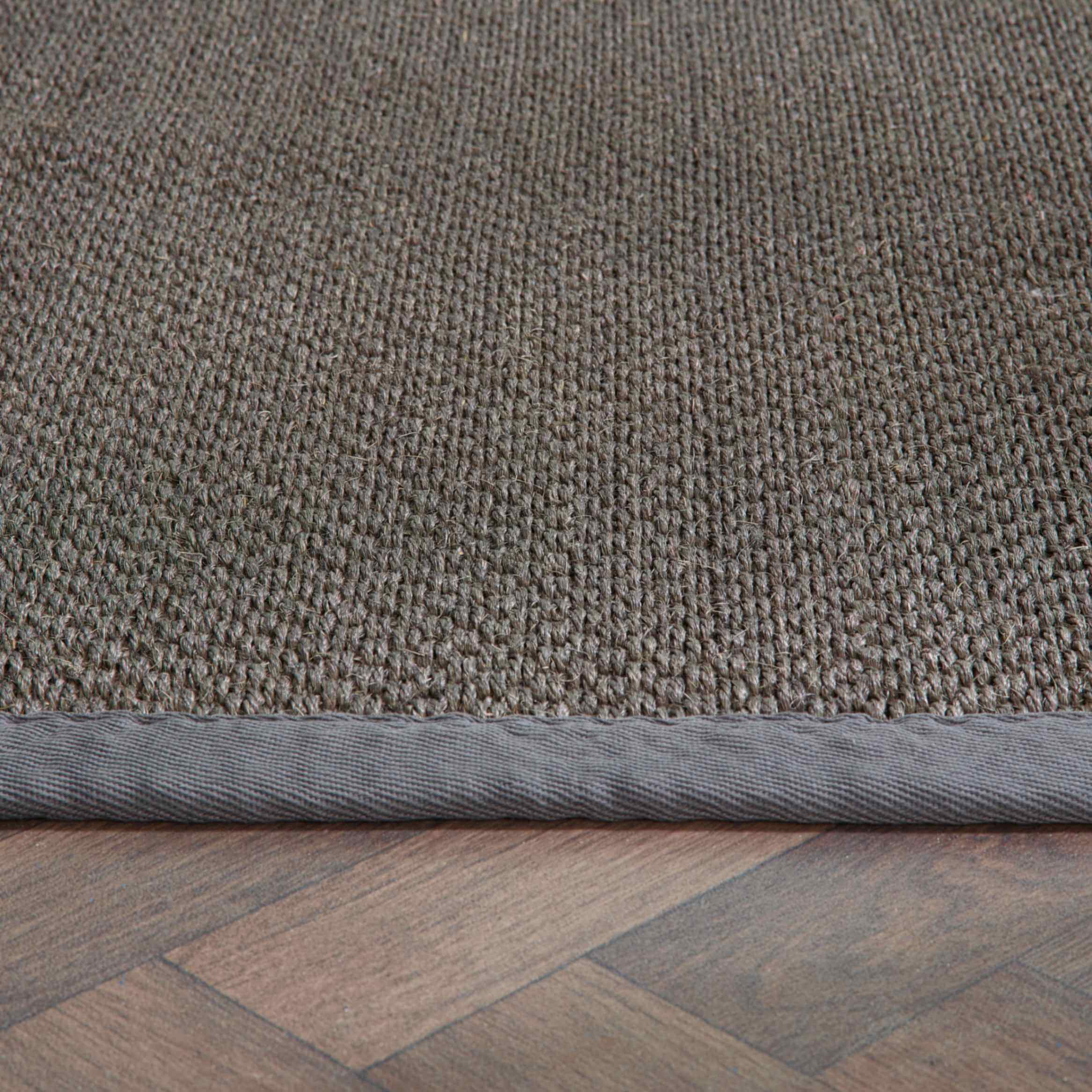 Bordered Dark Grey Non-Slip Sisal Rug
