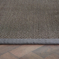 Bordered Dark Grey Non-Slip Sisal Rug