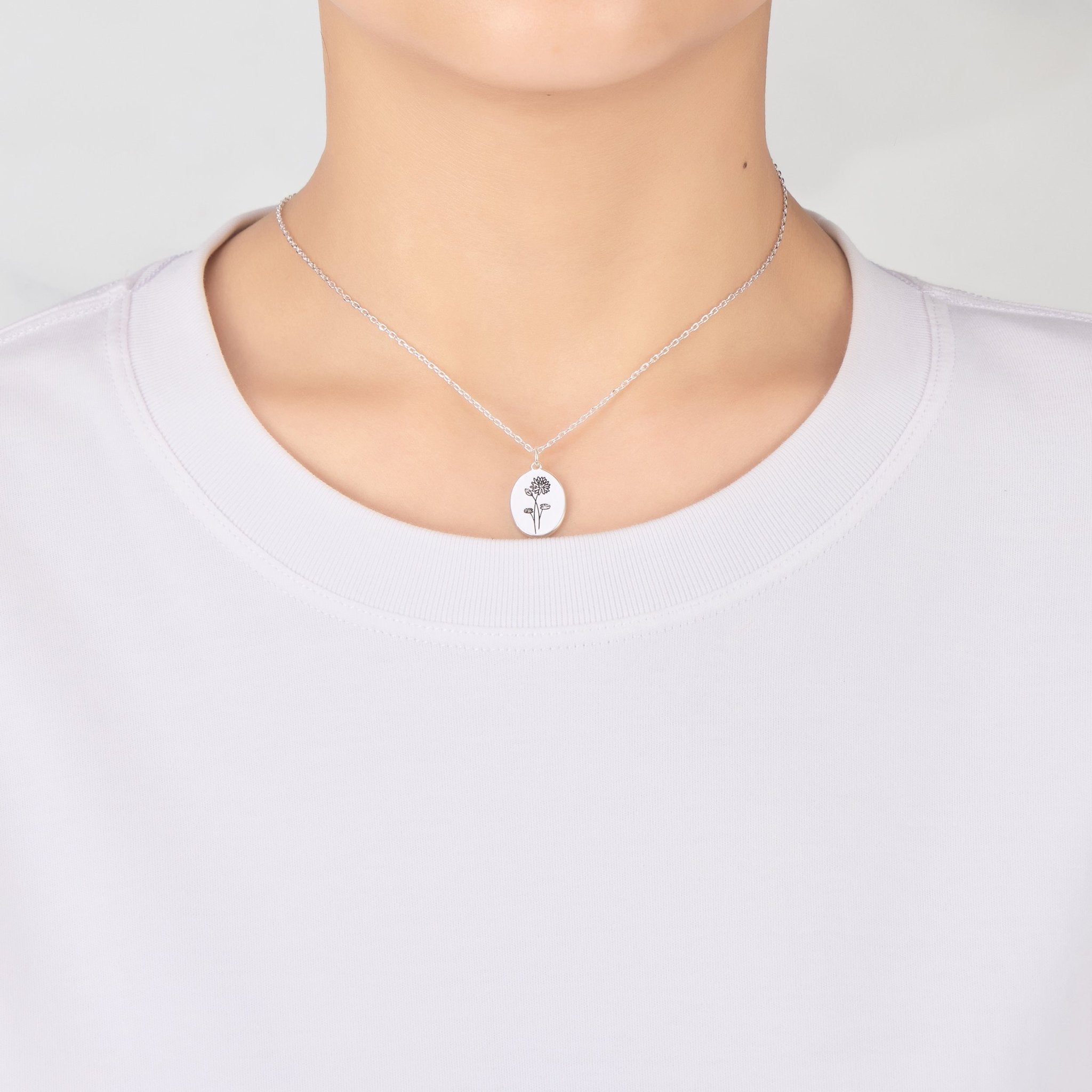 July Birth Flower Water Lily Necklace with Card