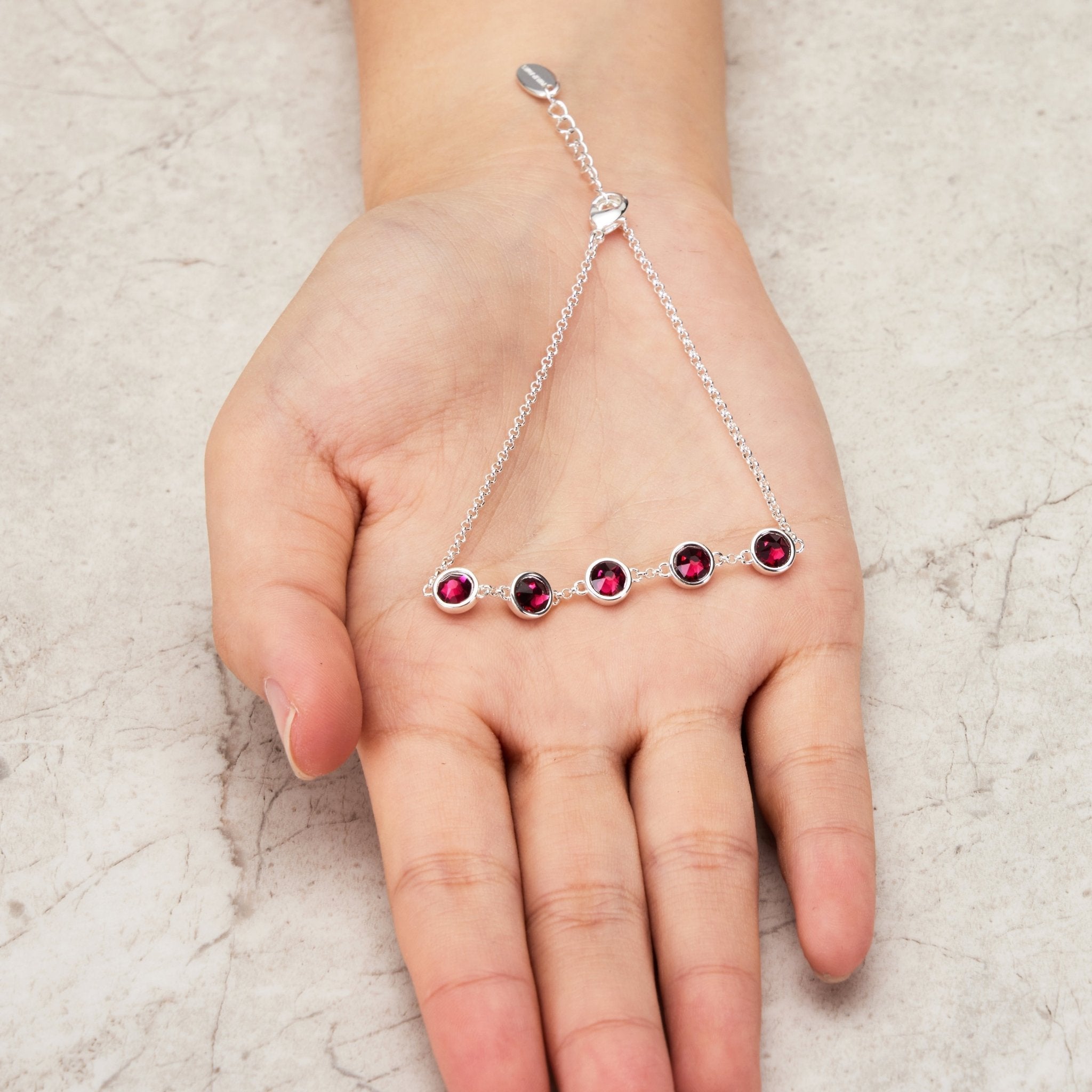 July Birthstone Bracelet Created with Ruby Zircondia® Crystals