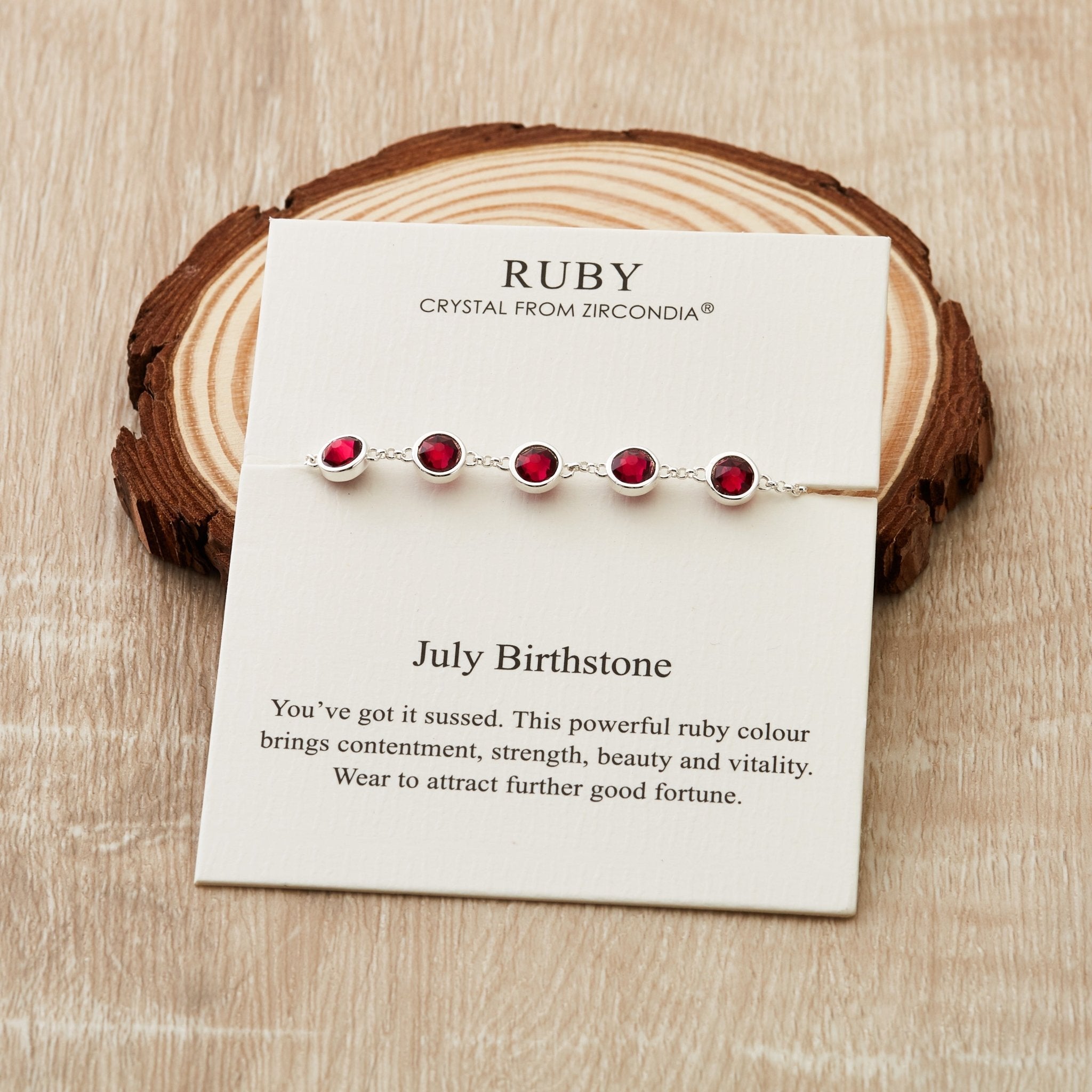 July Birthstone Bracelet Created with Ruby Zircondia® Crystals