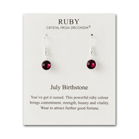 July Birthstone Drop Earrings Created with Ruby Zircondia® Crystals