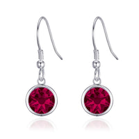 July Birthstone Drop Earrings Created with Ruby Zircondia® Crystals