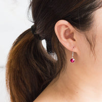 July Birthstone Drop Earrings Created with Ruby Zircondia® Crystals