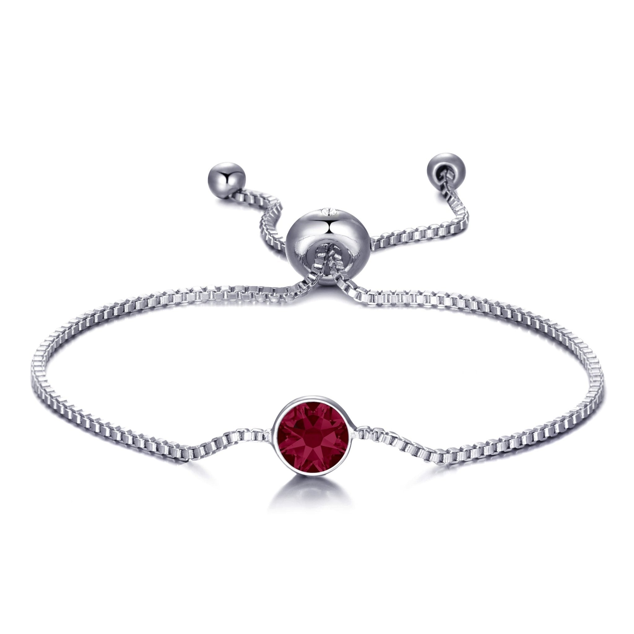 July (Ruby) Birthstone Bracelet Created with Zircondia® Crystals