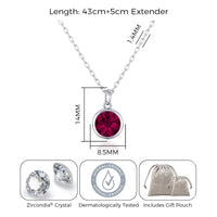 July (Ruby) Birthstone Necklace Created with Zircondia® Crystals