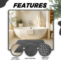 Jumbo Loop Bath Mat Non Slip Water Absorbent Rug for Shower & Toilet Large Size Floor Mats by OLIVIA ROCCO