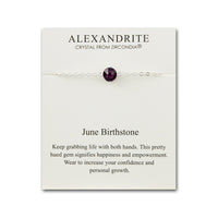 June (Alexandrite) Birthstone Anklet Created with Zircondia® Crystals