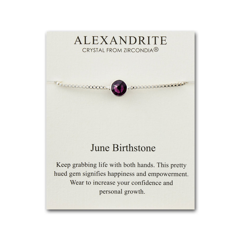 June (Alexandrite) Birthstone Bracelet Created with Zircondia® Crystals