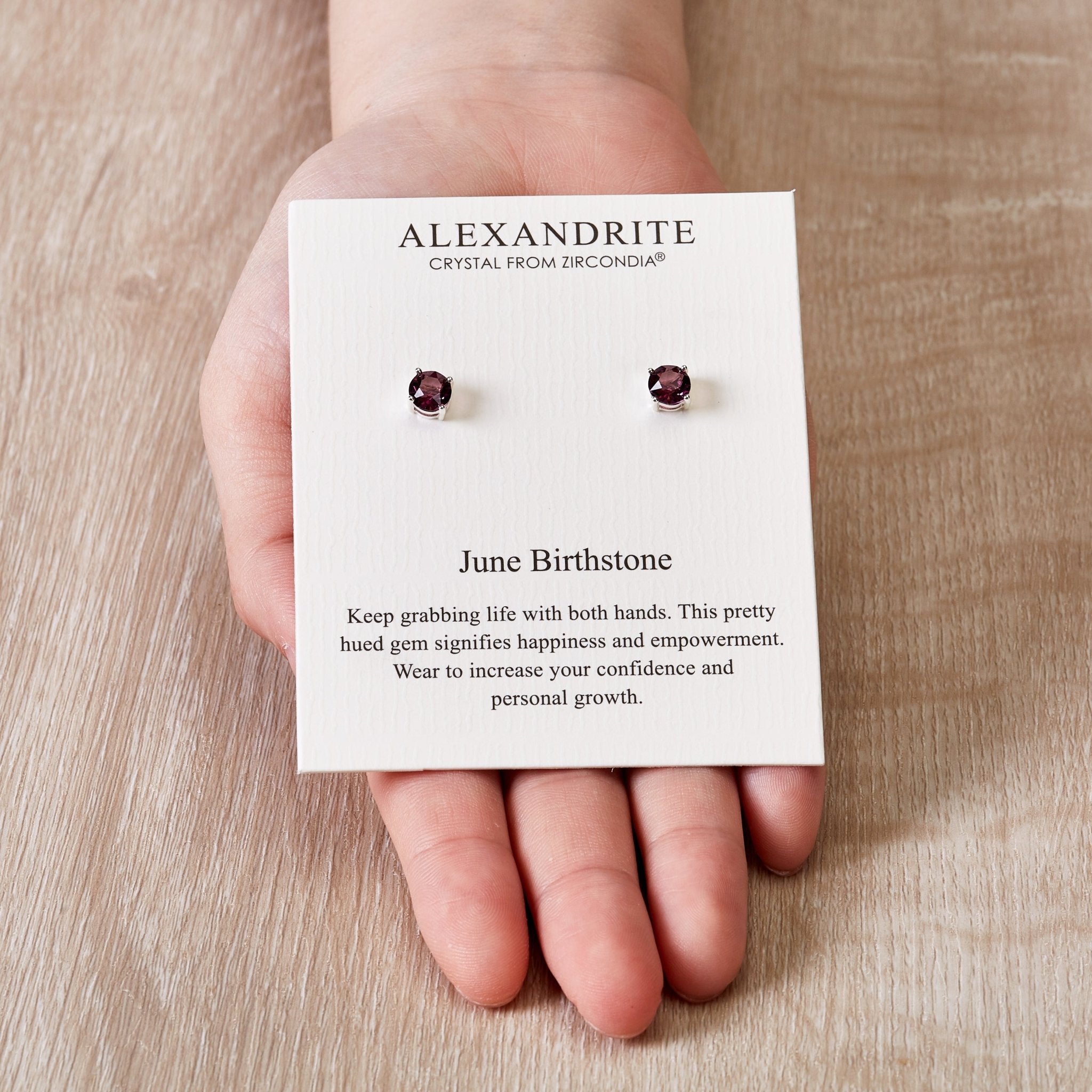 June (Alexandrite) Birthstone Earrings Created with Zircondia® Crystals