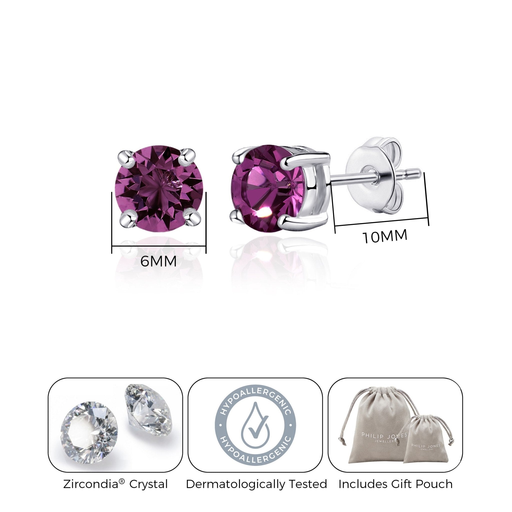 June (Alexandrite) Birthstone Earrings Created with Zircondia® Crystals