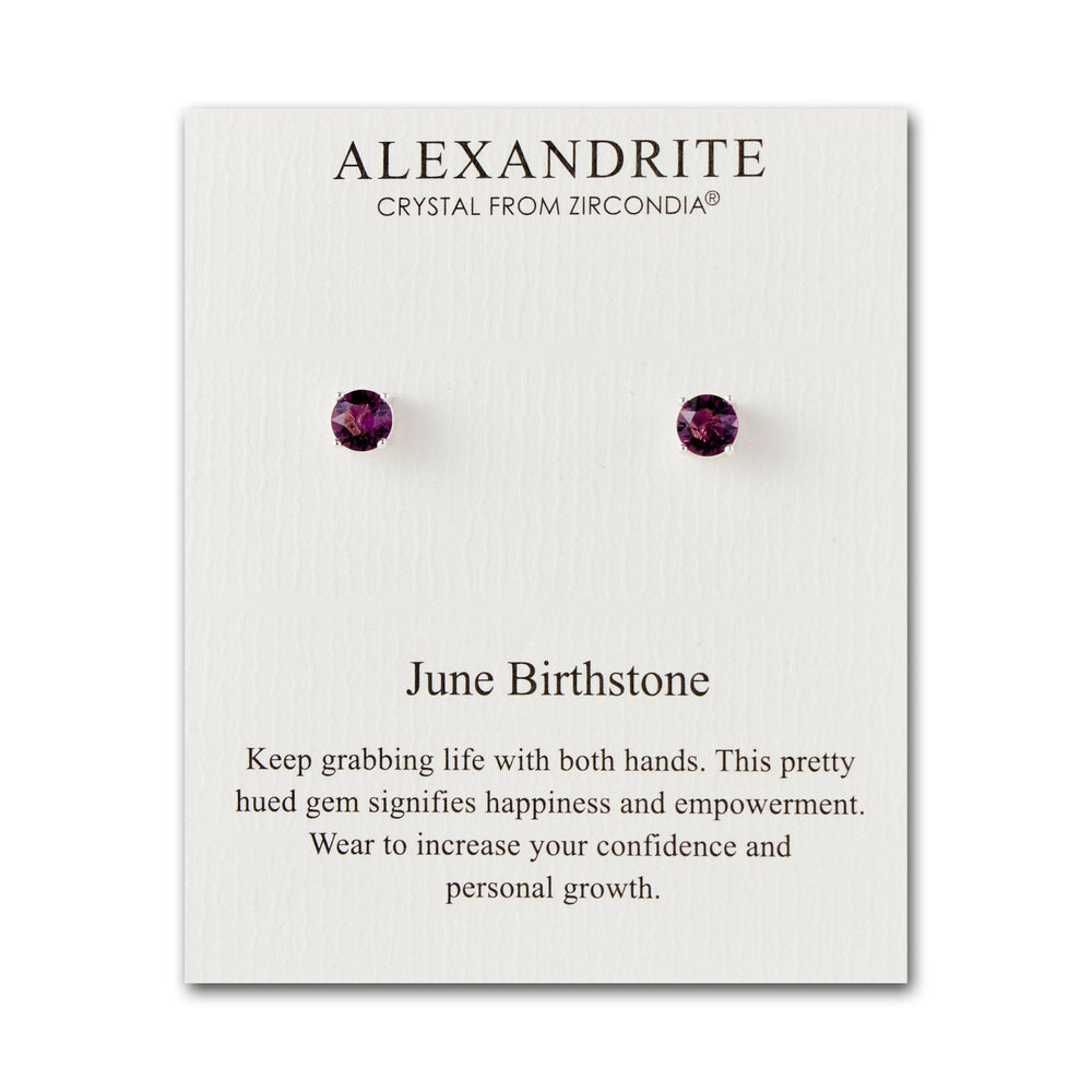 June (Alexandrite) Birthstone Earrings Created with Zircondia® Crystals