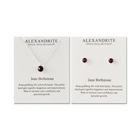 June (Alexandrite) Birthstone Necklace & Earrings Set Created with Zircondia® Crystals