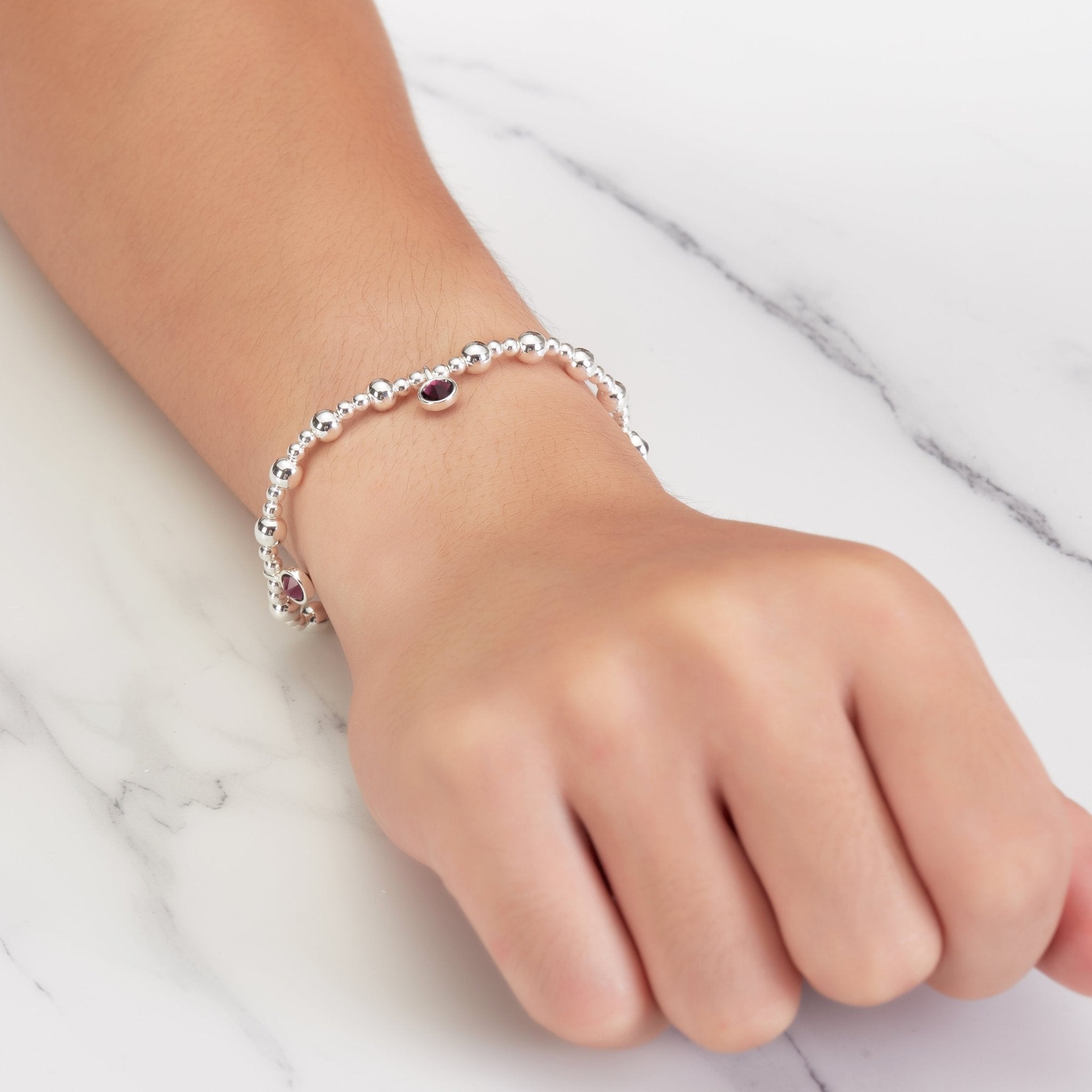 June (Alexandrite) Birthstone Stretch Charm Bracelet with Quote Gift Box