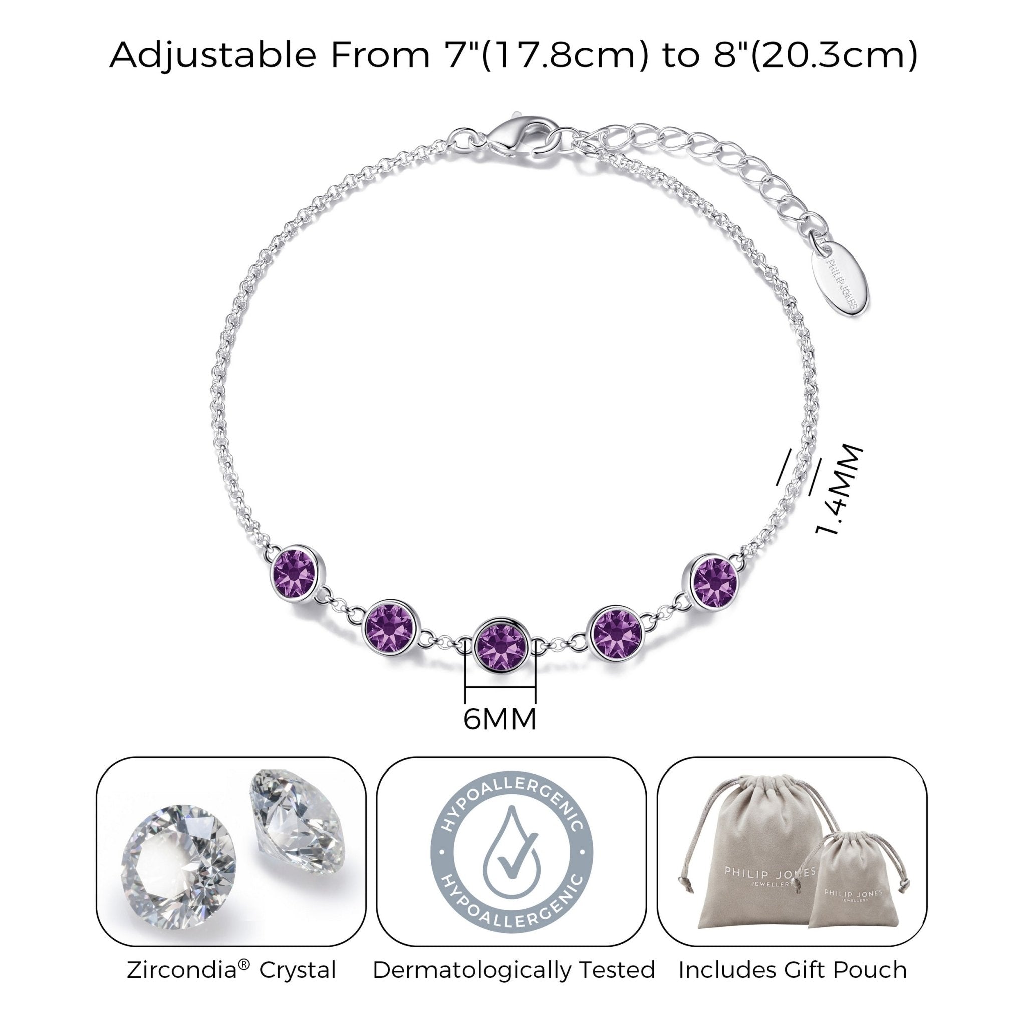 June Birthstone Bracelet Created with Alexandrite Zircondia® Crystals