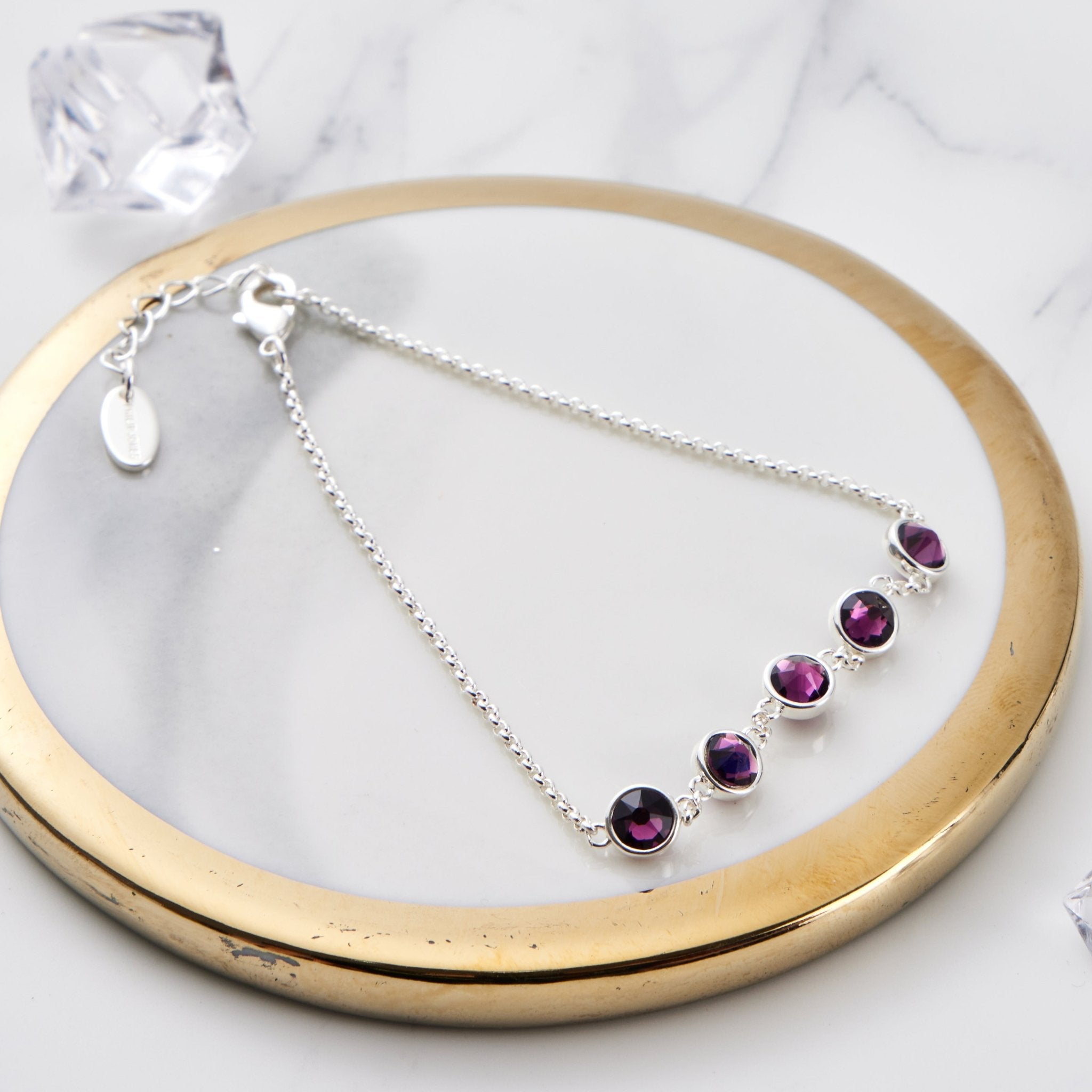 June Birthstone Bracelet Created with Alexandrite Zircondia® Crystals